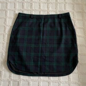 Madewell wool plaid skirt